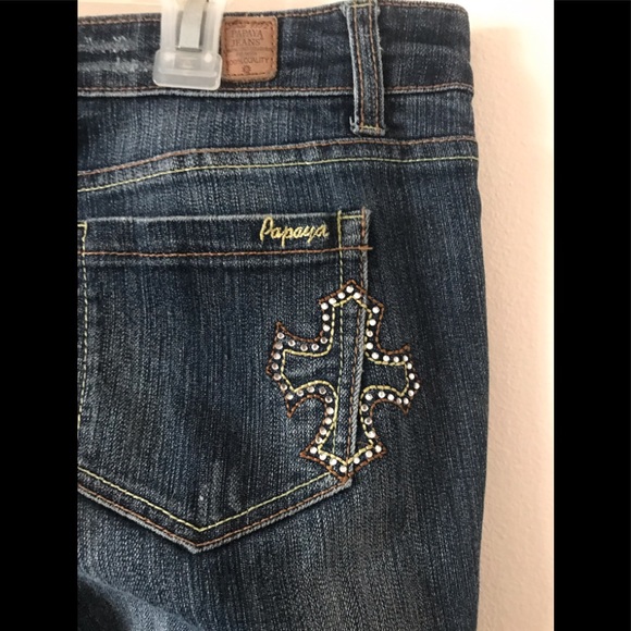 Papaya Denim - MINT CONDITION PAPAYA BLINGED CROSS JEANS!